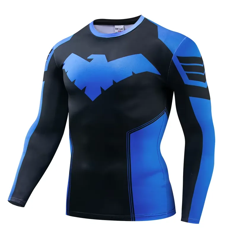 Rash Guard - Kaos Lengan Panjang Kasual 3D Cetak